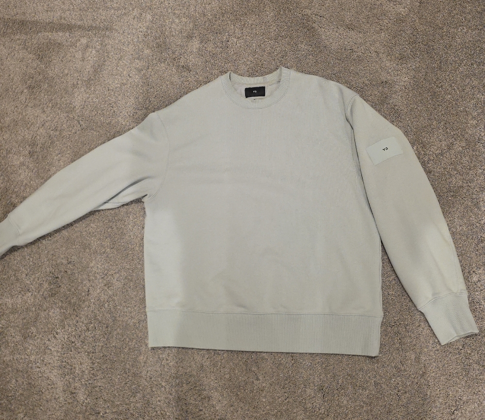 Y-3 Men's Light Gray Crewneck Sweater